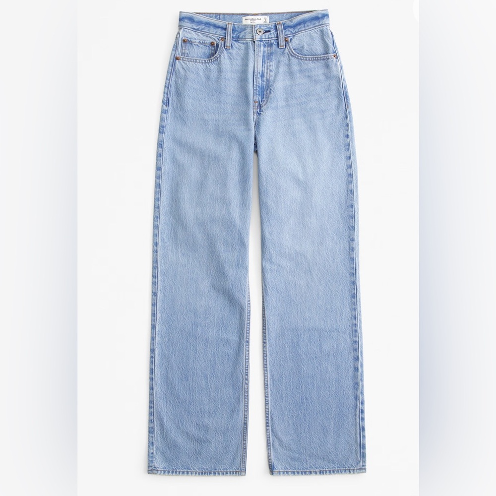 Abercrombie & Fitch Women's High Rise Loose Jean - Color Medium- Size 34 Short
